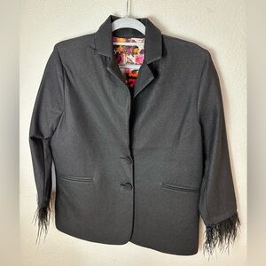 Isle blazer with feather cuff. Lined. NWOT. Unworn. Size S.